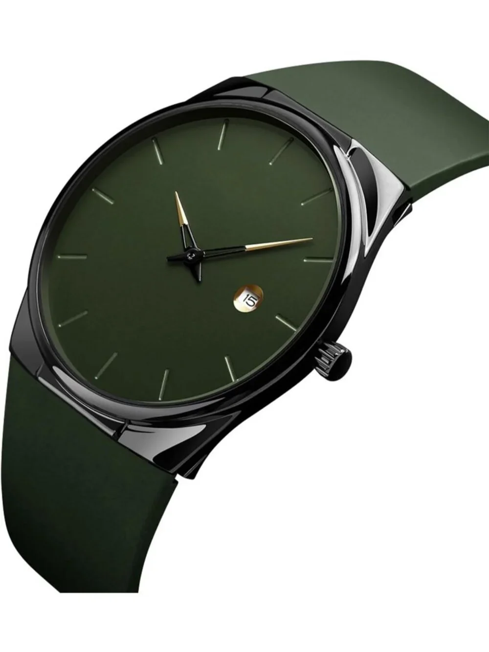 Unisex Green Casual Waterproof Analog Quartz Stylish Silicone Band Wrist Watch
